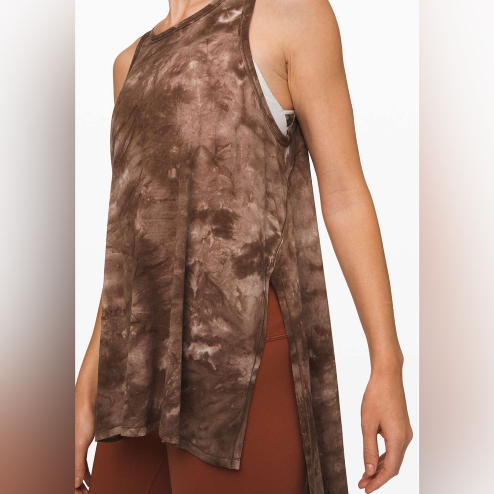 Lululemon Long for Length Tank Diamond Dye Pink Bliss Spanish Oak